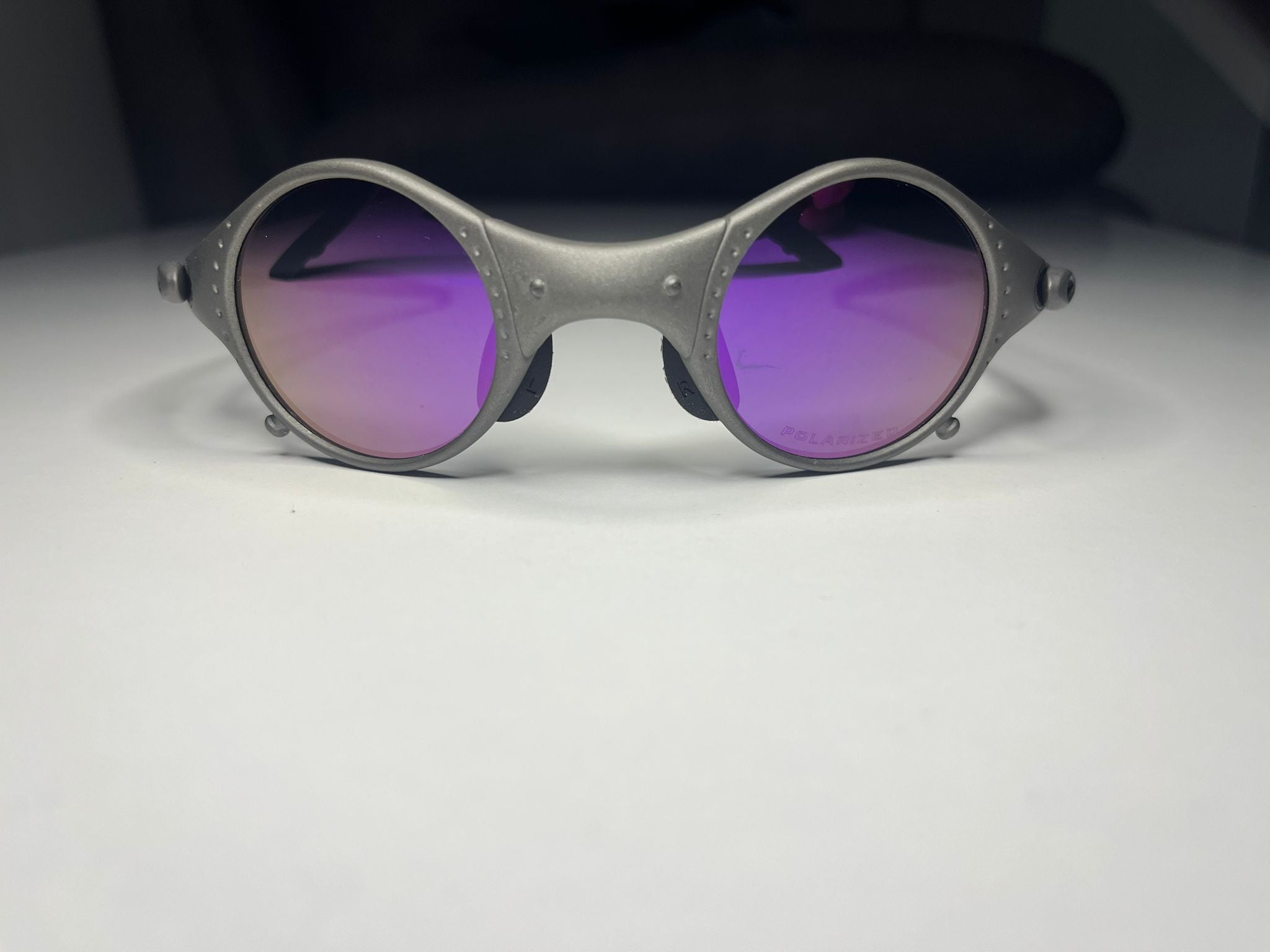 SteamPunk- Titanium Frame- Purple Lenses- Polarized