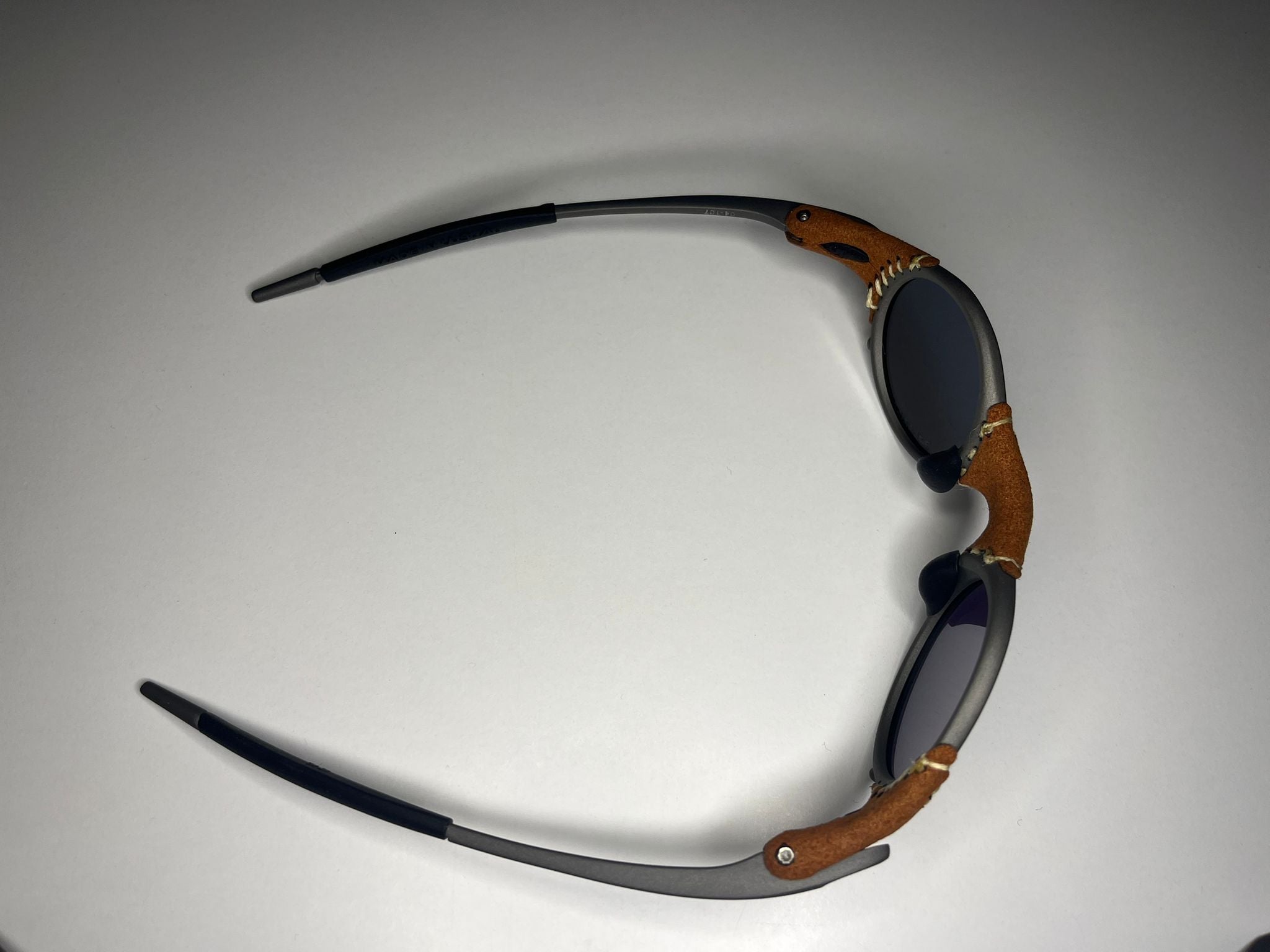 SteamPunk- Titanium/Leather Frame- Pink/Yellow Lenses- Polarized