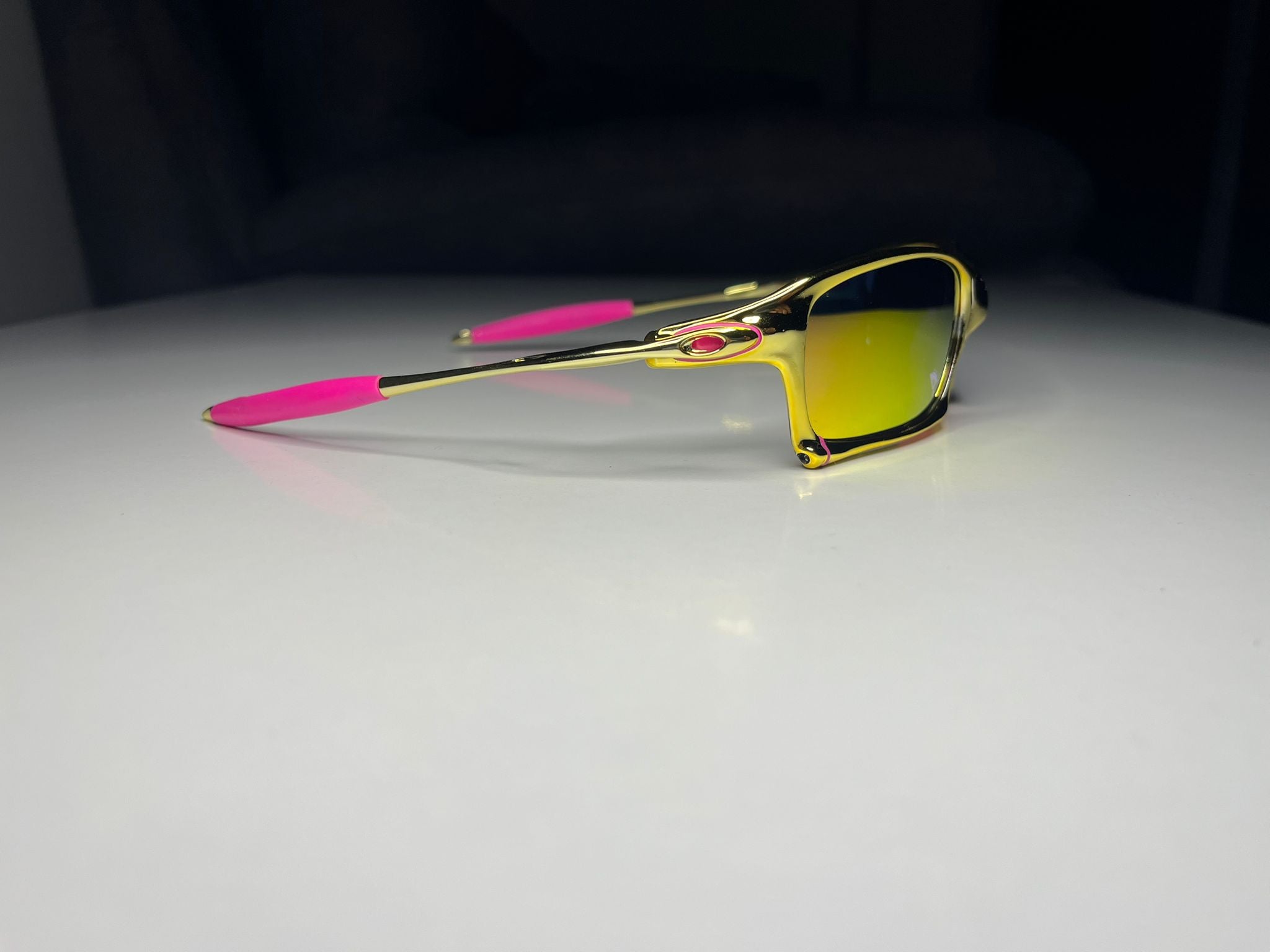 Navigator- 24K Gold Frames- Pink Rubbers- Pink Metallic Lenses Polarized