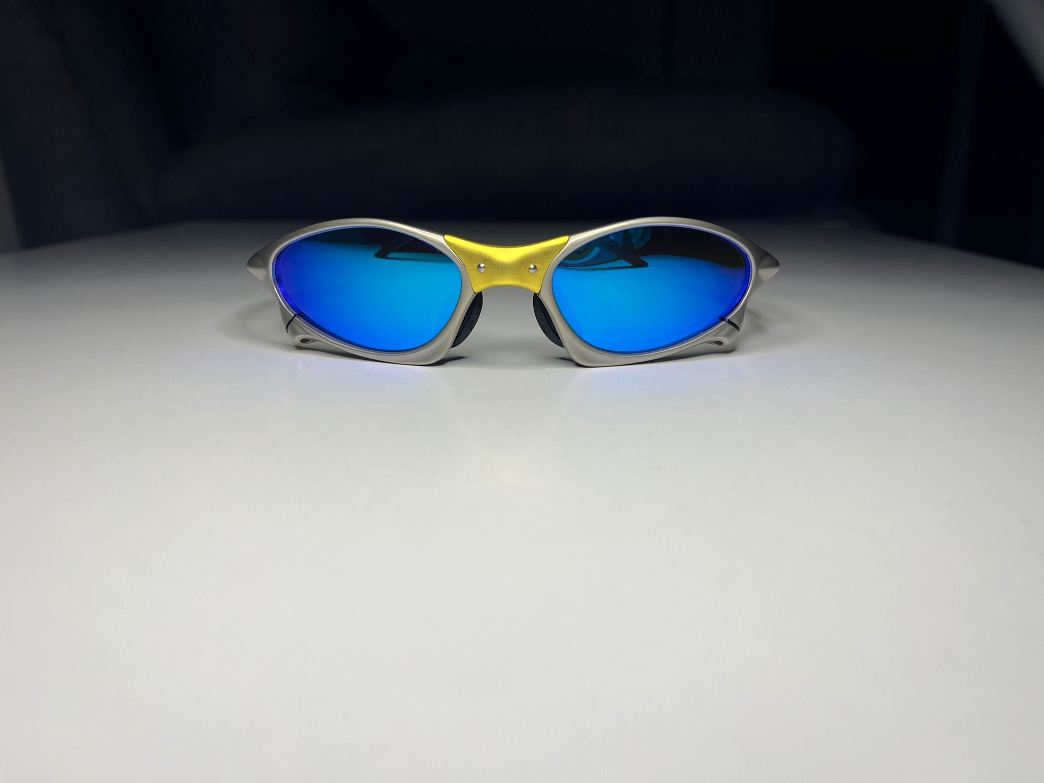Axiom- 24K Gold and Plasma Frames- Metallic Blue Lenses- Polarized
