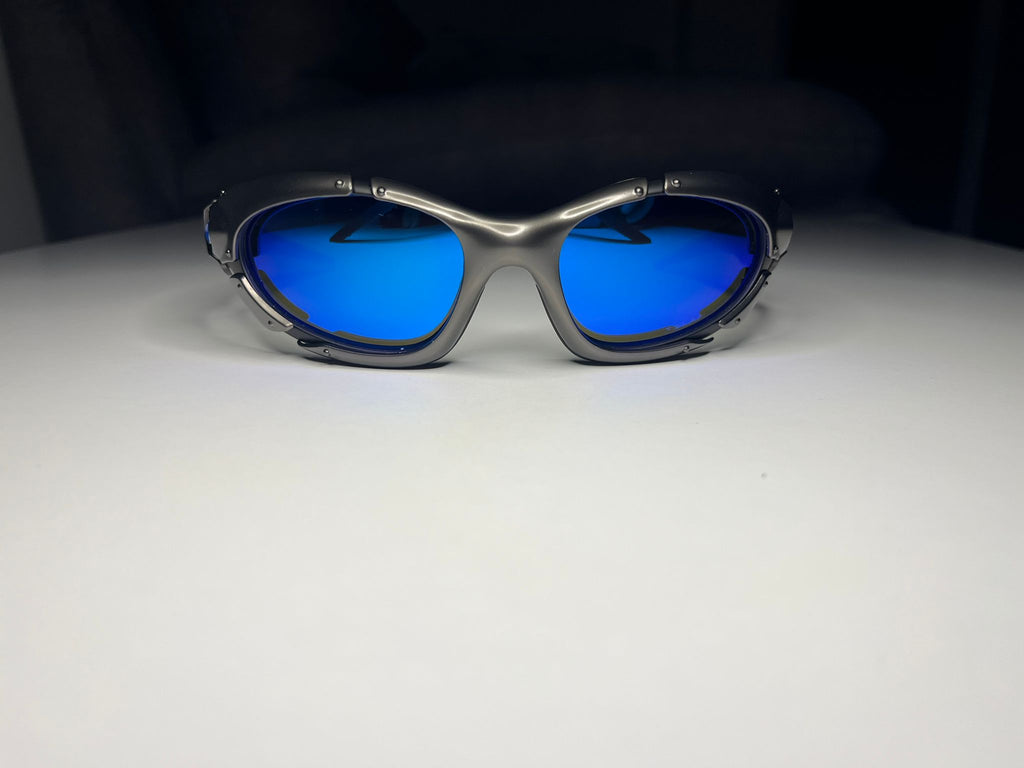 Voyager- Silver Frame- Blue Lenses- Polarized