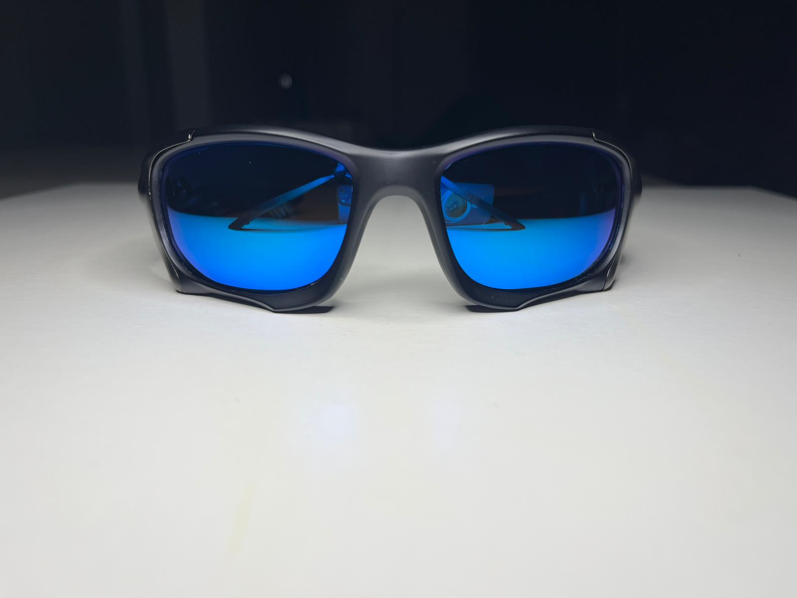 K9- Matte Black Gunmetal Frames- Azure Lite Blue Lenses-Polarized