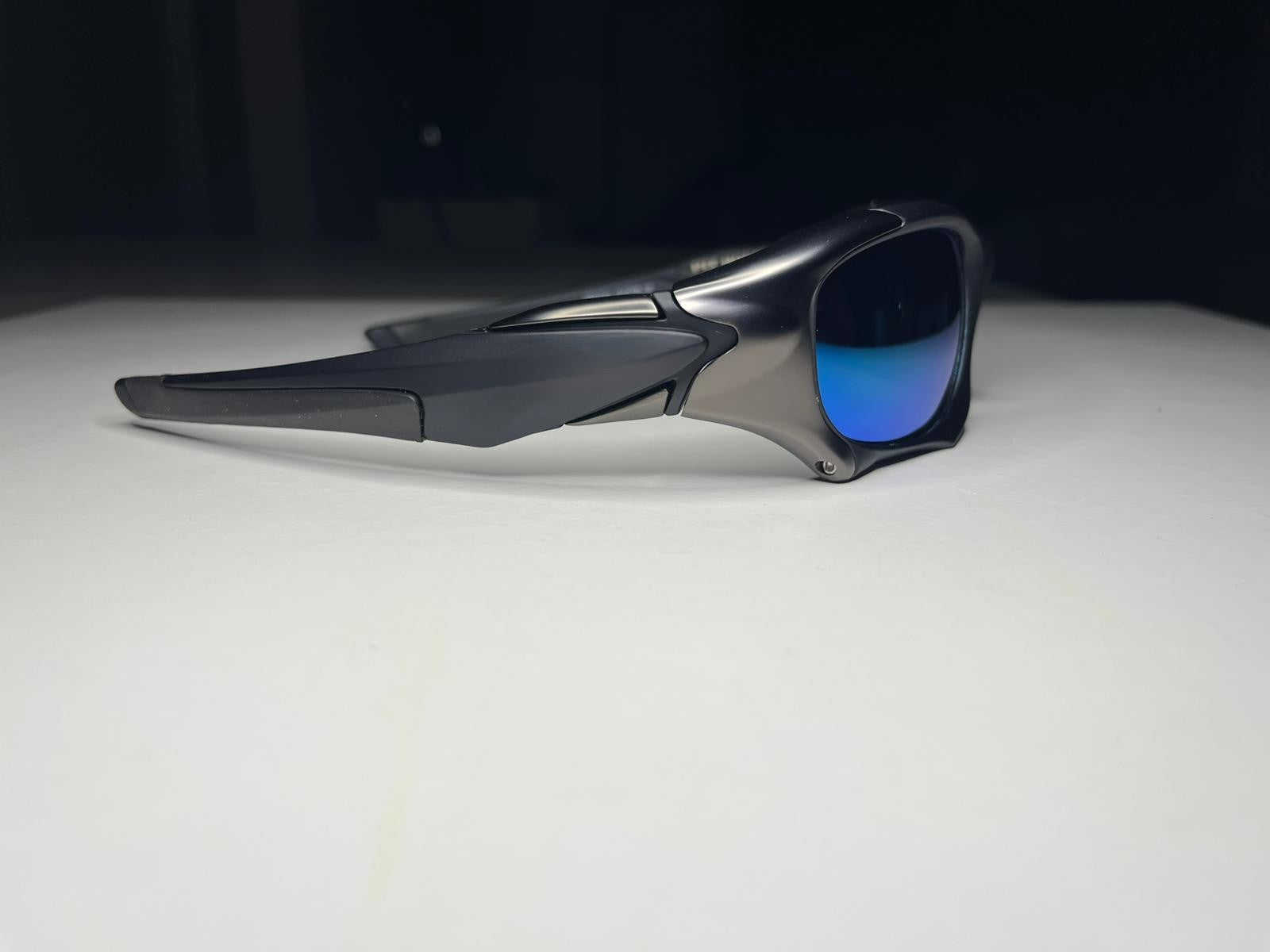 K9- Matte Black Gunmetal Frames- Metallic Green Blue Lenses- Polarized