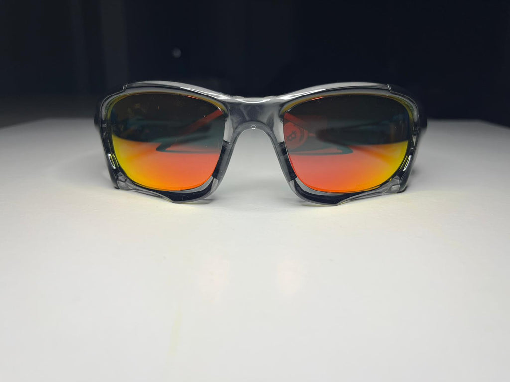 K9- Matte Black Semi-Transparent Gunmetal Frames- Ruby Lenses- Polarized