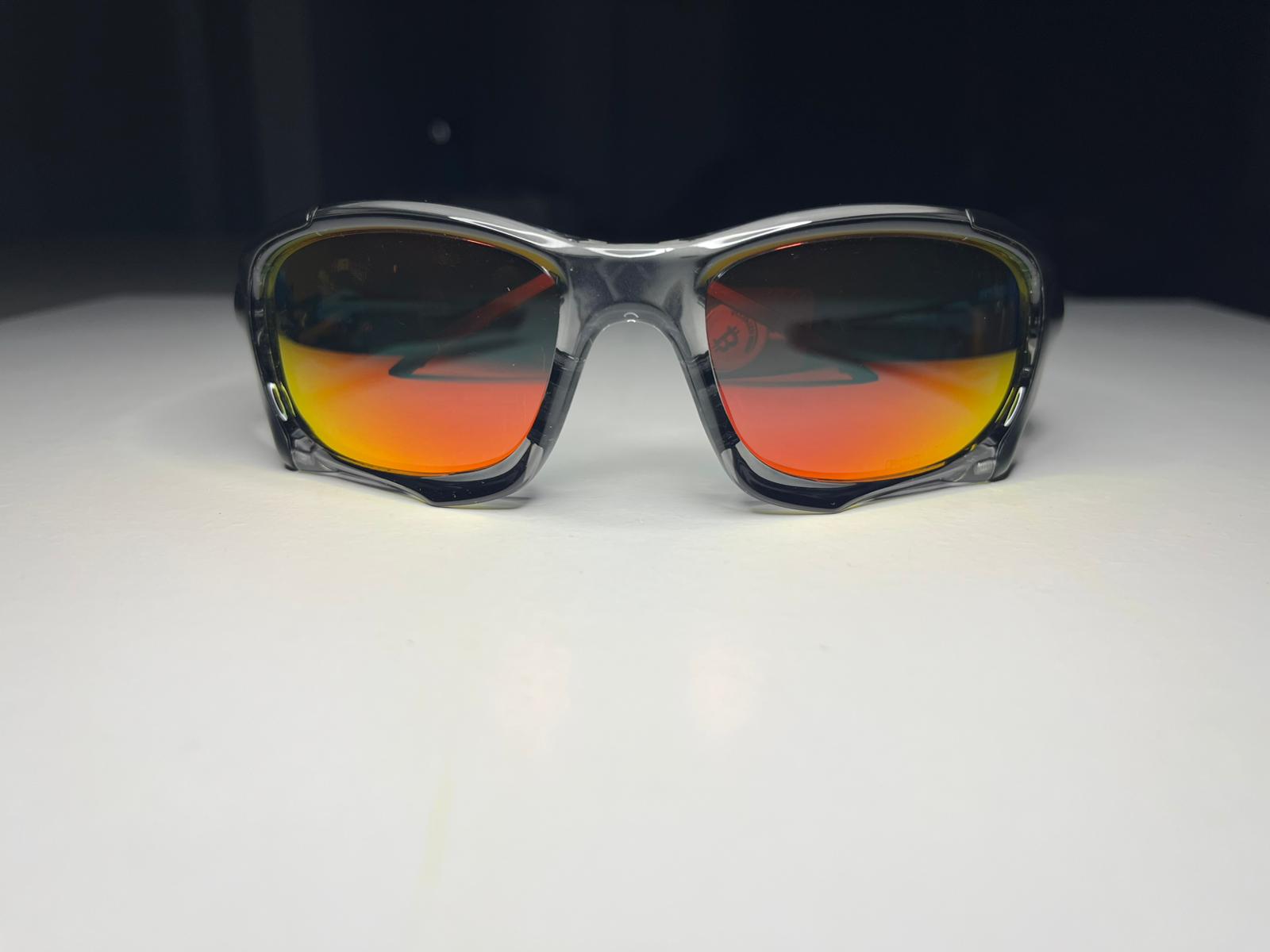 K9- Matte Black Semi-Transparent Gunmetal Frames- Ruby Lenses- Polarized