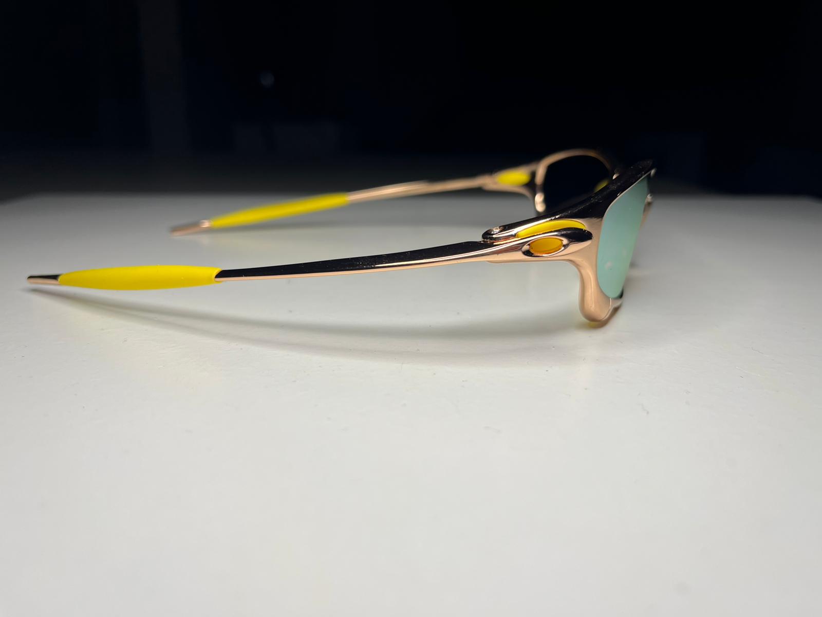 Resolute- Metallic Bronze Frames- Yellow Rubbers- Metallic Yellow Green Lenses- Polarized