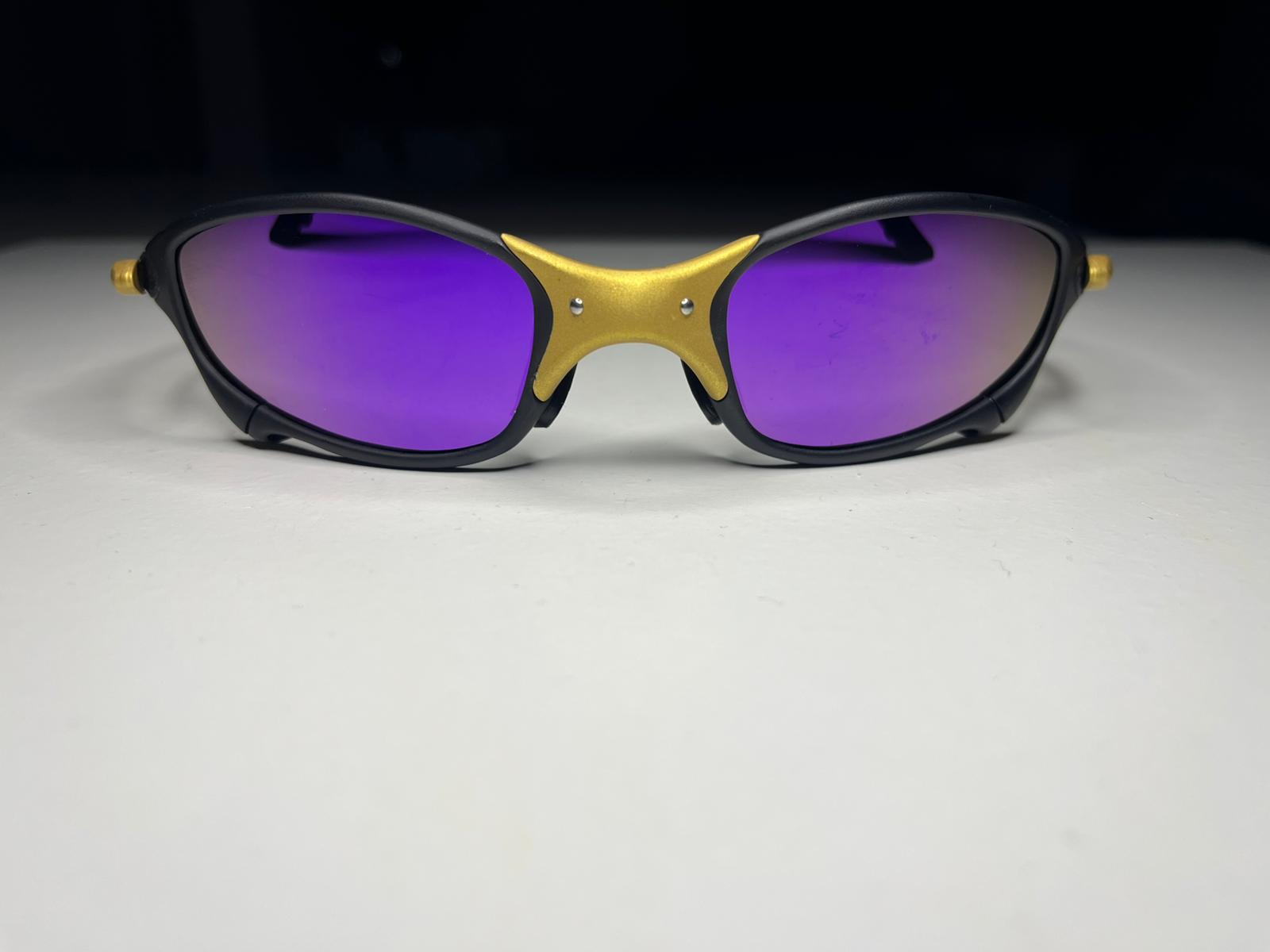 Resolute- Matte Black and 24K Gold Frames- Metallic Purple Lenses- Polarized