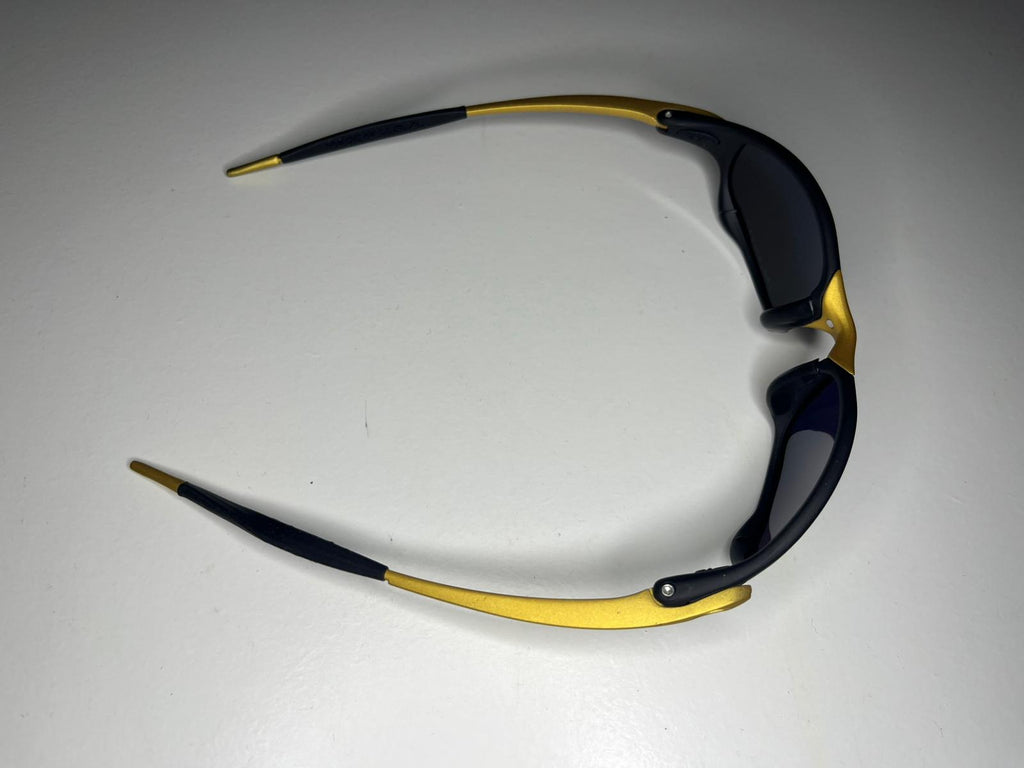 Resolute- Matte Black 24K Gold Frames- Metallic Yellow Green Lenses- Polarized