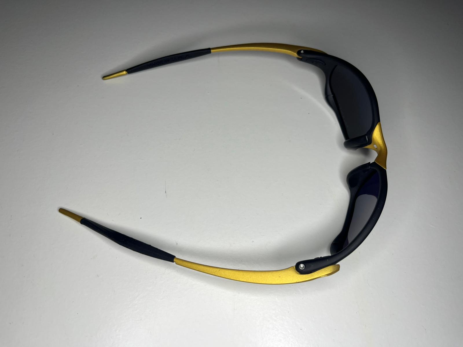 Resolute- Matte Black 24K Gold Frames- Metallic Yellow Green Lenses- Polarized